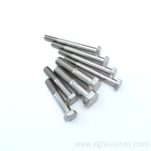 Stainless steel hexagonal flat head bolts DIN931